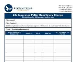 Beneficiary Changes (Life) Form Image