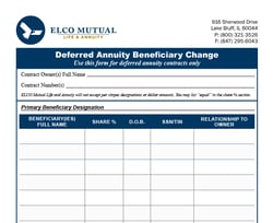 Beneficiary Changes (Annuities) Form Image