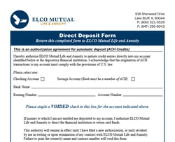 Direct Deposit Form Image