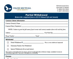 Partial Withdrawal Form Image