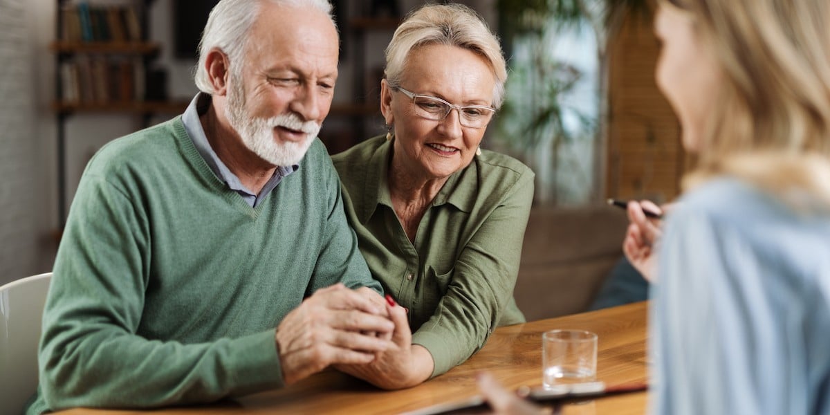 couple reviewing final expense insurance
