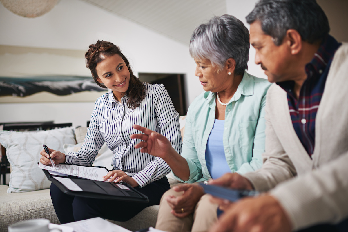 couple selecting final expense insurance